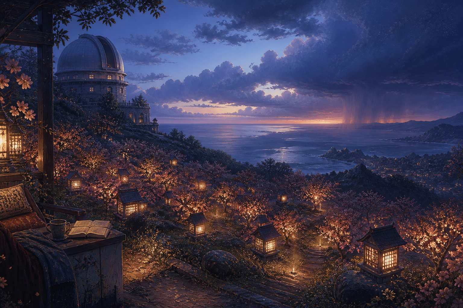 A moonlit story landscape